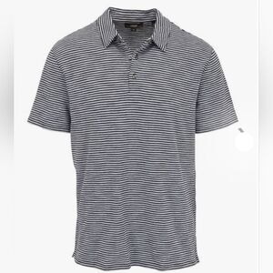 Vince Men's Slub Striped 100 % Cotton  Short Sleeve Polo Style M83959476A EUC